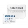 Samsung | microSD Card | EVO PLUS | 256 GB | MicroSDXC | Flash memory class 10 | SD adapter - 3